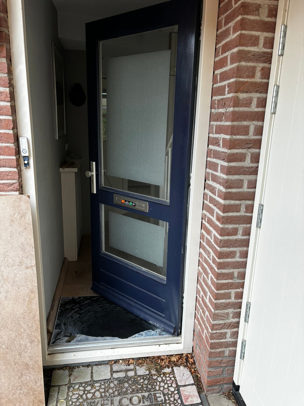 Hardhouten voordeur met dubbel glad, Doe-het-zelf en Verbouw, Deuren en Horren, Ophalen, Gebruikt, 80 tot 100 cm, Buitendeur