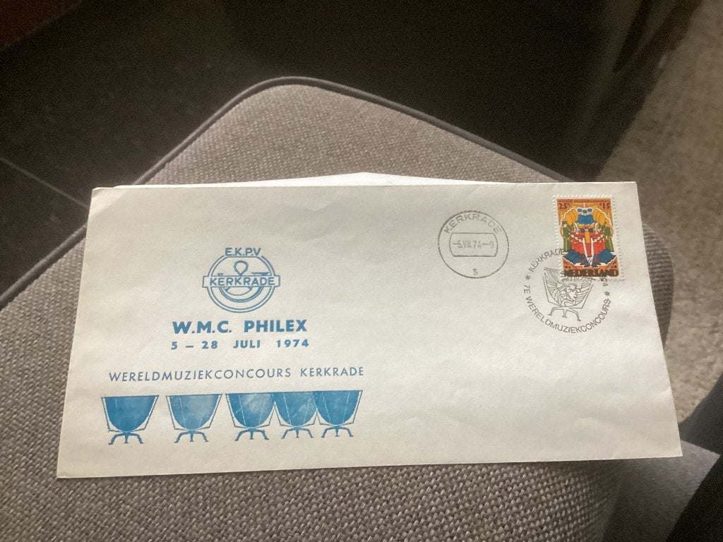 No3969 WMC philex Kerkrade 5-7-1974 groter formaat Nederland, Ophalen of Verzenden, Onbeschreven, Nederland