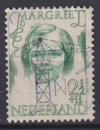 Nederland 1946 nr. 455 Prinses Margriet Oranje Bouwkraan, Verzenden, Gestempeld, Koningshuis