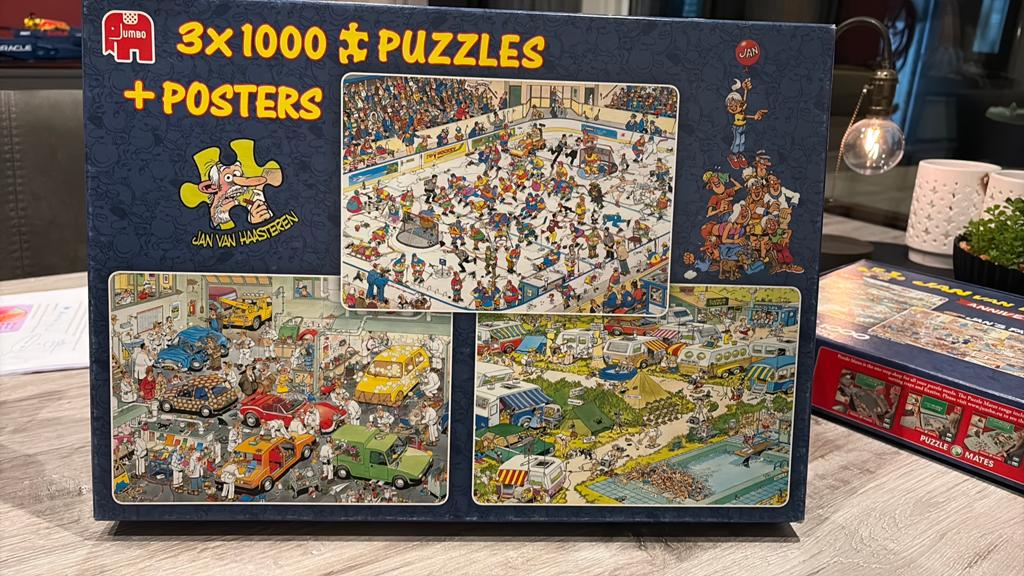 Jan van haasteren 3 in 1, Hobby en Vrije tijd, Denksport en Puzzels, Ophalen of Verzenden, 500 t/m 1500 stukjes, Zo goed als nieuw