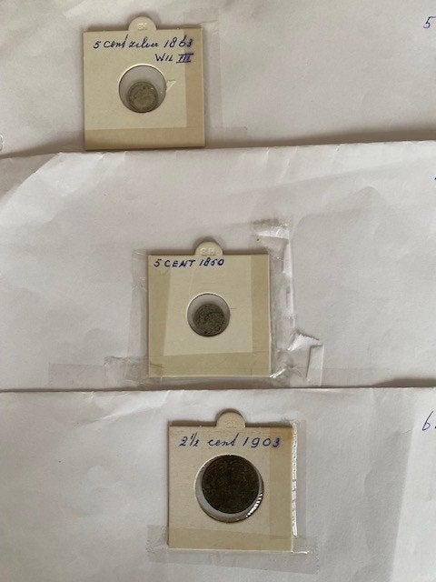 2,5 cent 1903: 5 cent uit 1850: 5 cent uit 1863, Postzegels en Munten, Munten | Nederland, Ophalen of Verzenden, Koning Willem III