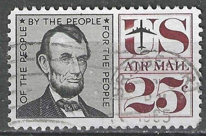 USA 1959/1961 - Yvert 60PA - Abraham Lincoln - 25 c. (ST), Verzenden, Gestempeld, Noord-Amerika