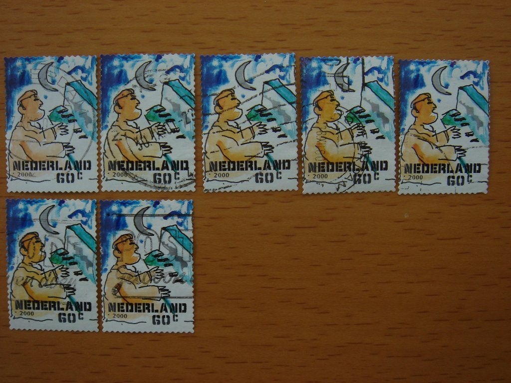 Decemberzegels 2000 - 7x  NVPH 1939 Gestempeld, Ophalen of Verzenden, Na 1940, Gestempeld