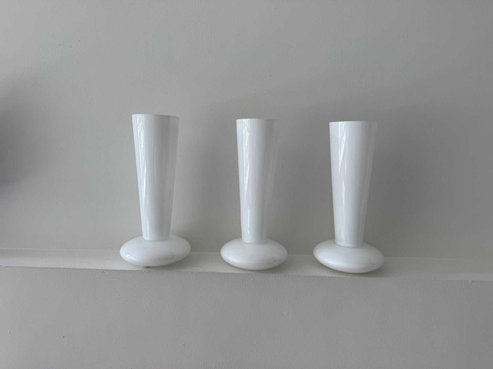 Iittala kandelaar/vaas, set van 3, wit, Huis en Inrichting, Ophalen, 23 cm, Wit, Glas