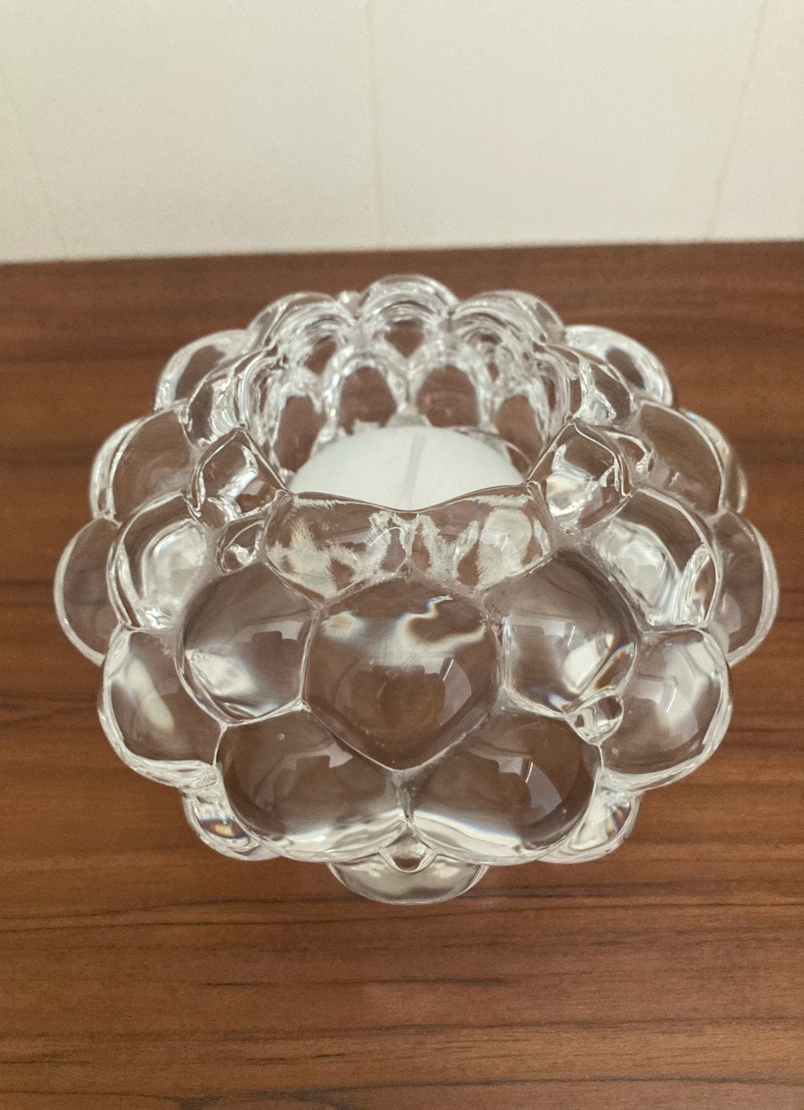 Vintage kristal glazen Orrefors design waxinelichthouder, Verzenden, Zo goed als nieuw, Glas, Waxinelichthouder
