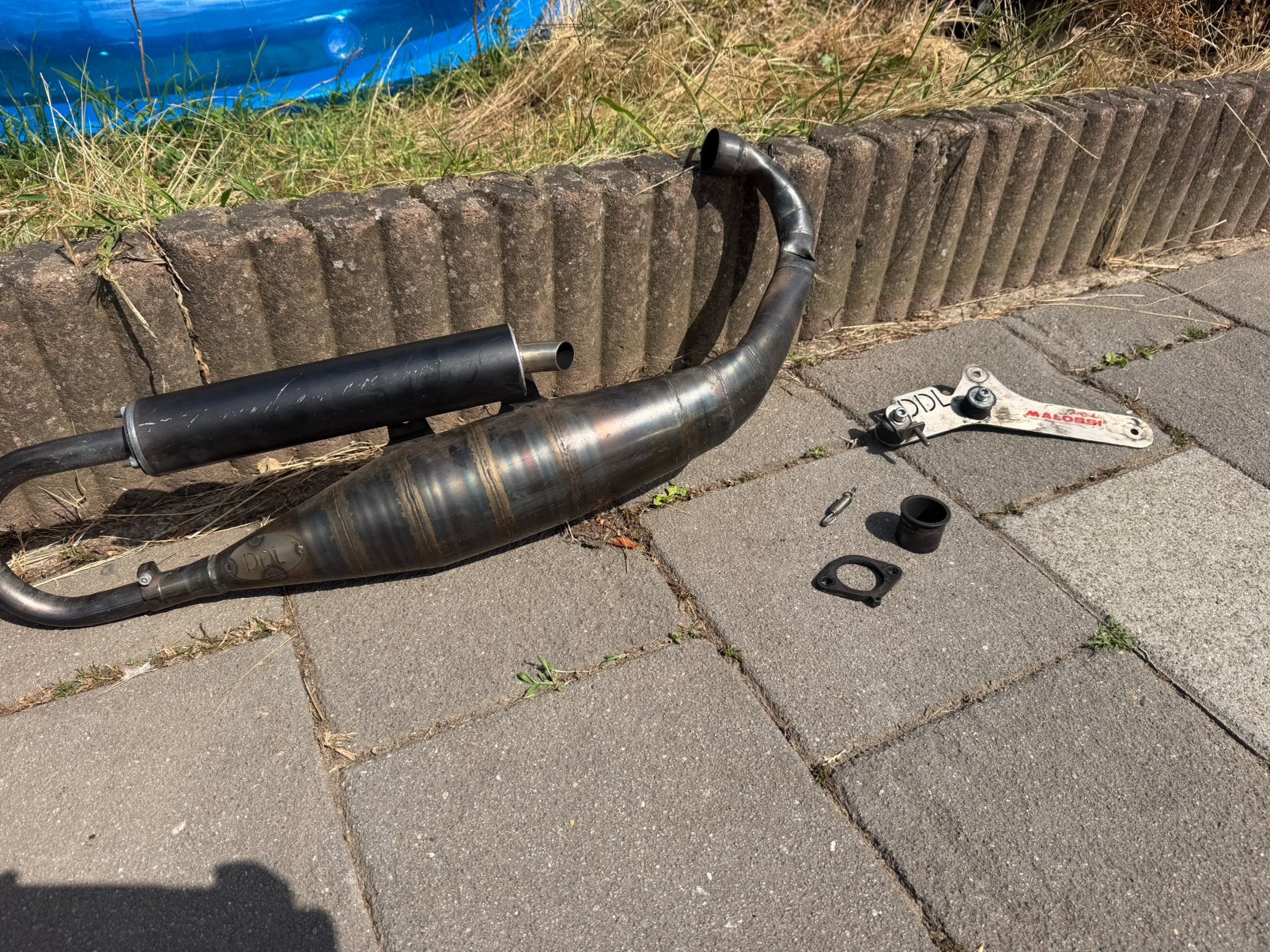 DDL uitlaat terugloop 52slag 125cc 172cc 180cc, Fietsen en Brommers, Brommeronderdelen | Algemeen, Ophalen of Verzenden, Gebruikt