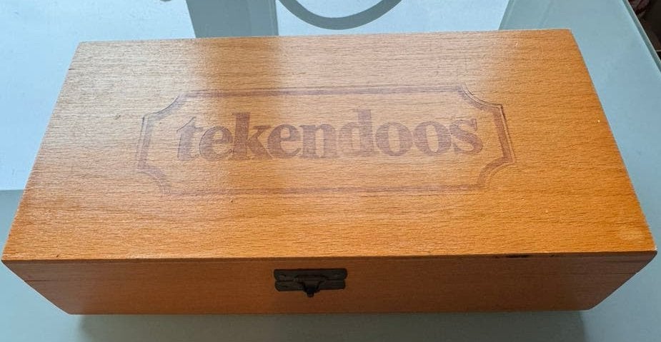 Retro Tekendoos met Potloden en Inkt, Ophalen of Verzenden, Gebruikt, Overige typen