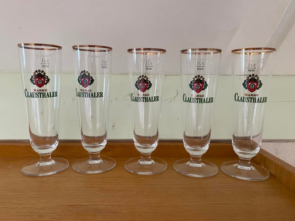 Clausthaler bierglazen, Ophalen, Zo goed als nieuw, Bierglas