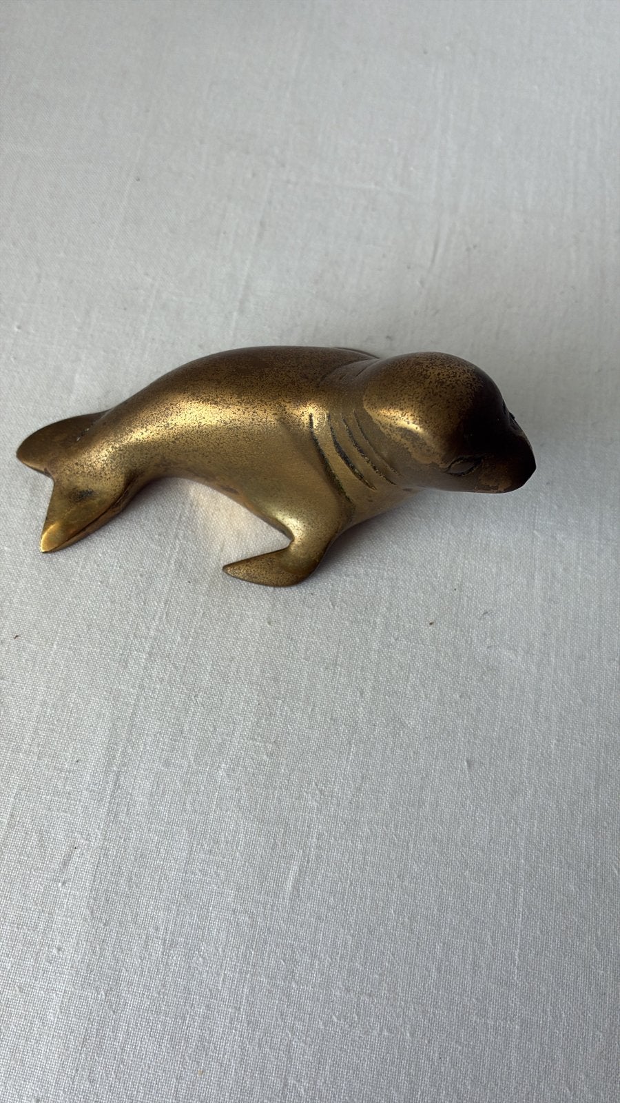 Vintage messing zeehond beeldje, Ophalen of Verzenden