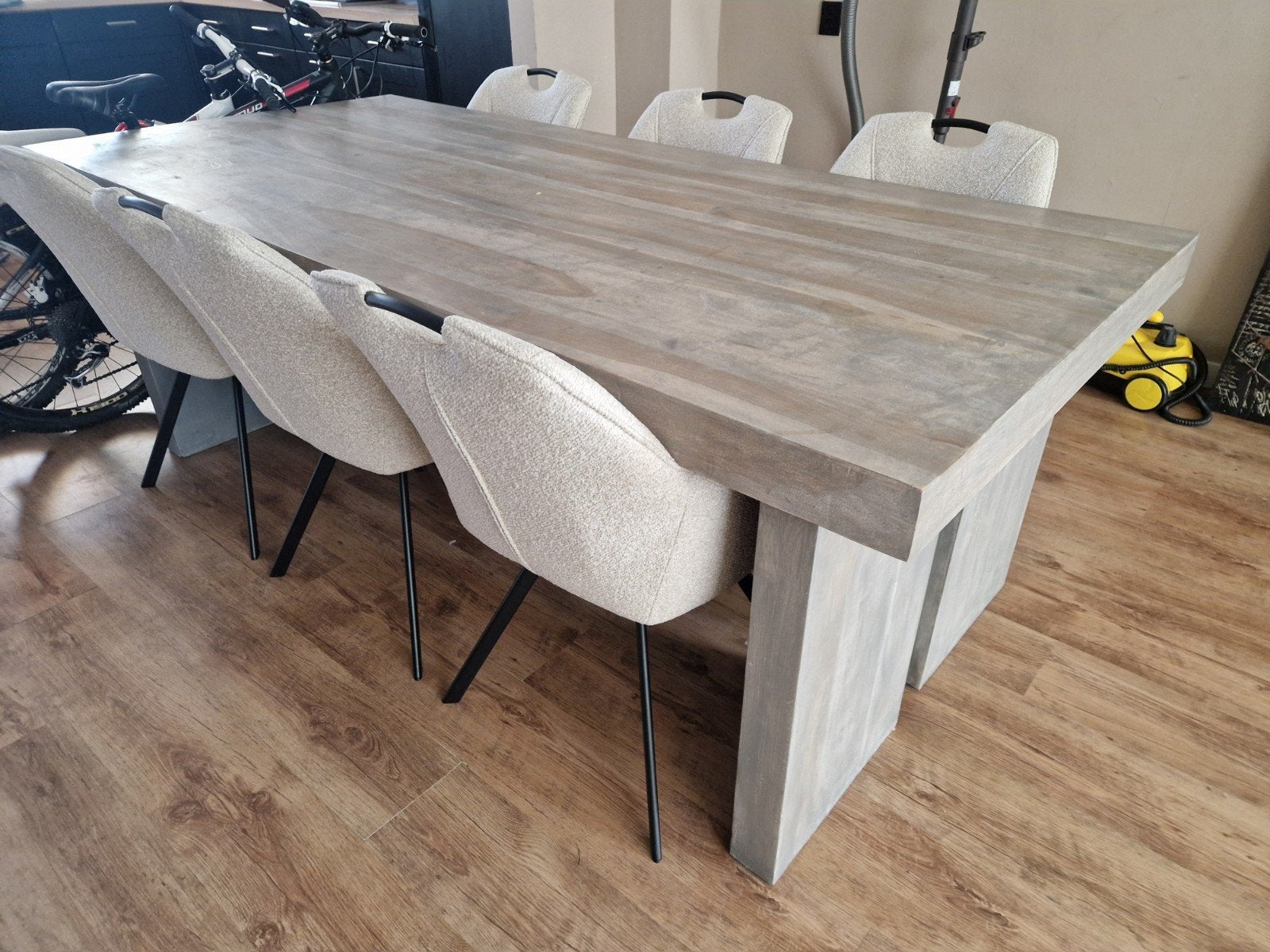Super gave houten eettafel teab, Huis en Inrichting, Tafels | Eettafels, Gebruikt, 100 tot 150 cm, Modern, Industrieel, Ophalen of Verzenden