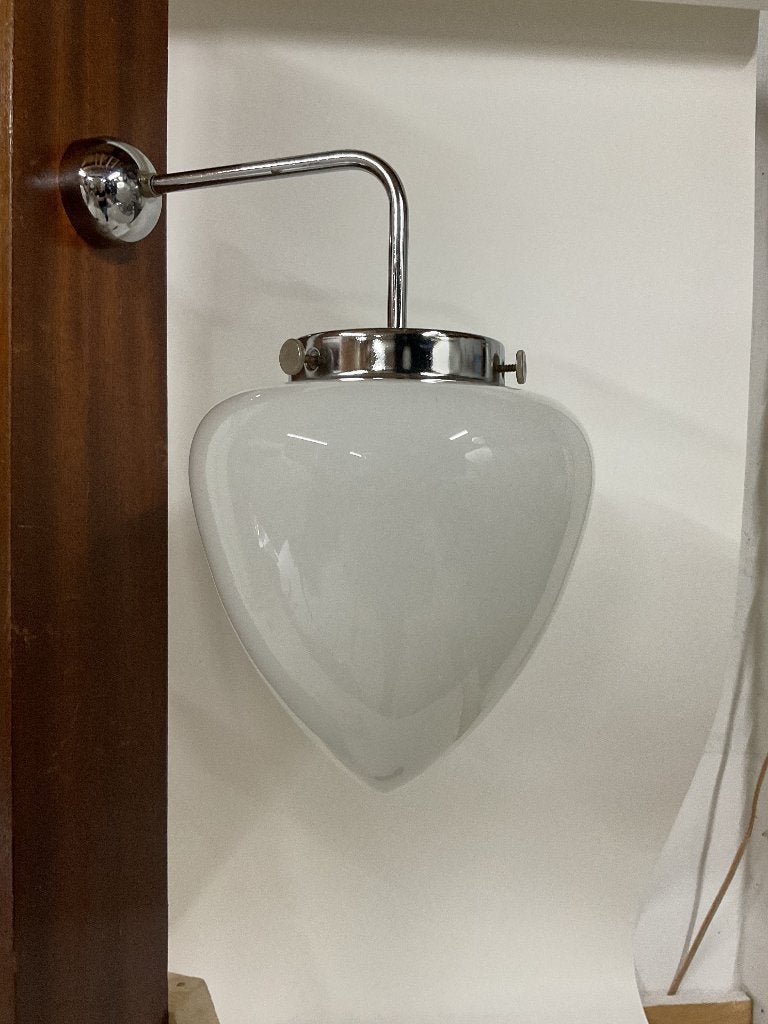 80's Jumbolight wandlampje chroom witglas Bauhaus stijl, Huis en Inrichting, Lampen | Wandlampen, Gebruikt, Meerkleurig, Wandlamp