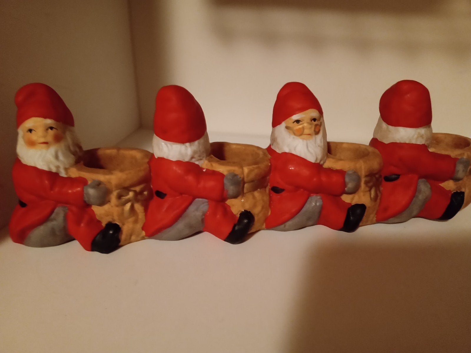 Vintage Zweedse kerst Kaars Kandelaar - Jaren '80, Gebruikt, Meerkleurig, Ophalen of Verzenden, Steen/keramiek