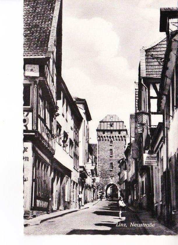 Linz, Neustraße - Die Bunte Stadt am Rhein. 27-09, Ophalen of Verzenden, 1940 tot 1960, Ongelopen, Duitsland