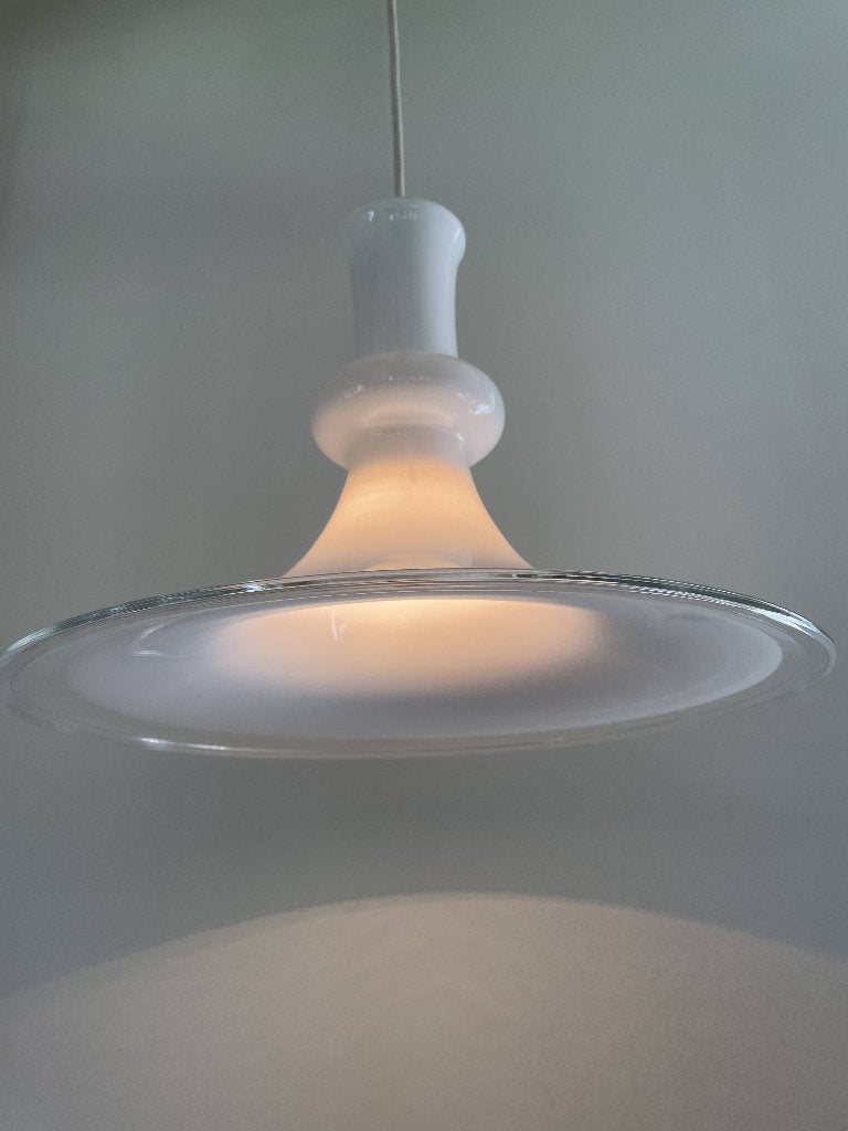 Originele Royal Copenhagen Deense Vintage Glazen Hanglamp, Gebruikt, Scandinavisch, Glas, E27 (groot)