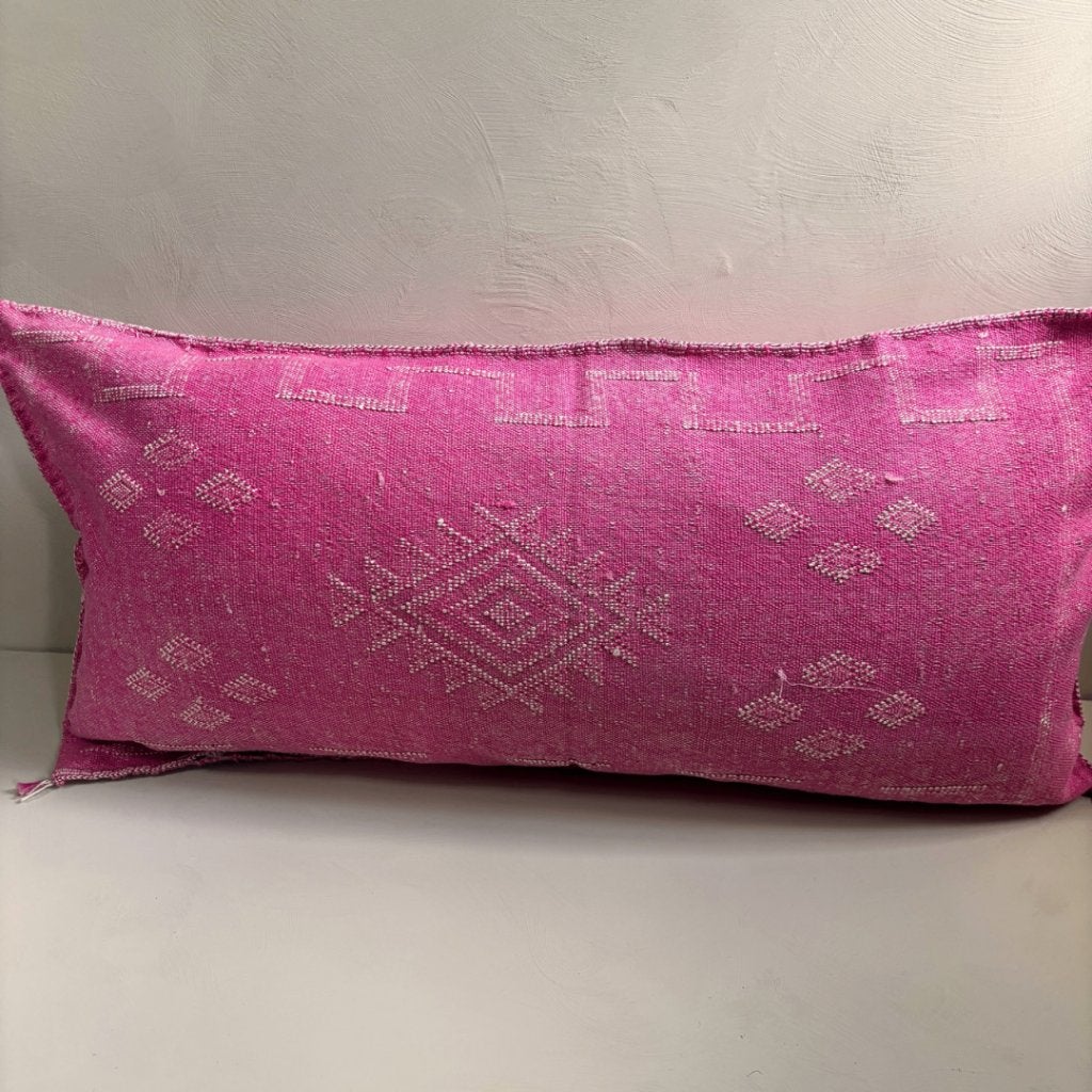Marokkaans Sabra Silk kussen XL 95x50 – Vervaagd Roze, Nieuw, Ophalen of Verzenden, Sierkussen, Roze