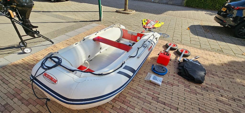 Suzumar DS320ALU + Suzuki DF5A + DF8A, Watersport en Boten, Rubberboten, Aluminium, Gebruikt, Benzine, Minder dan 70 pk