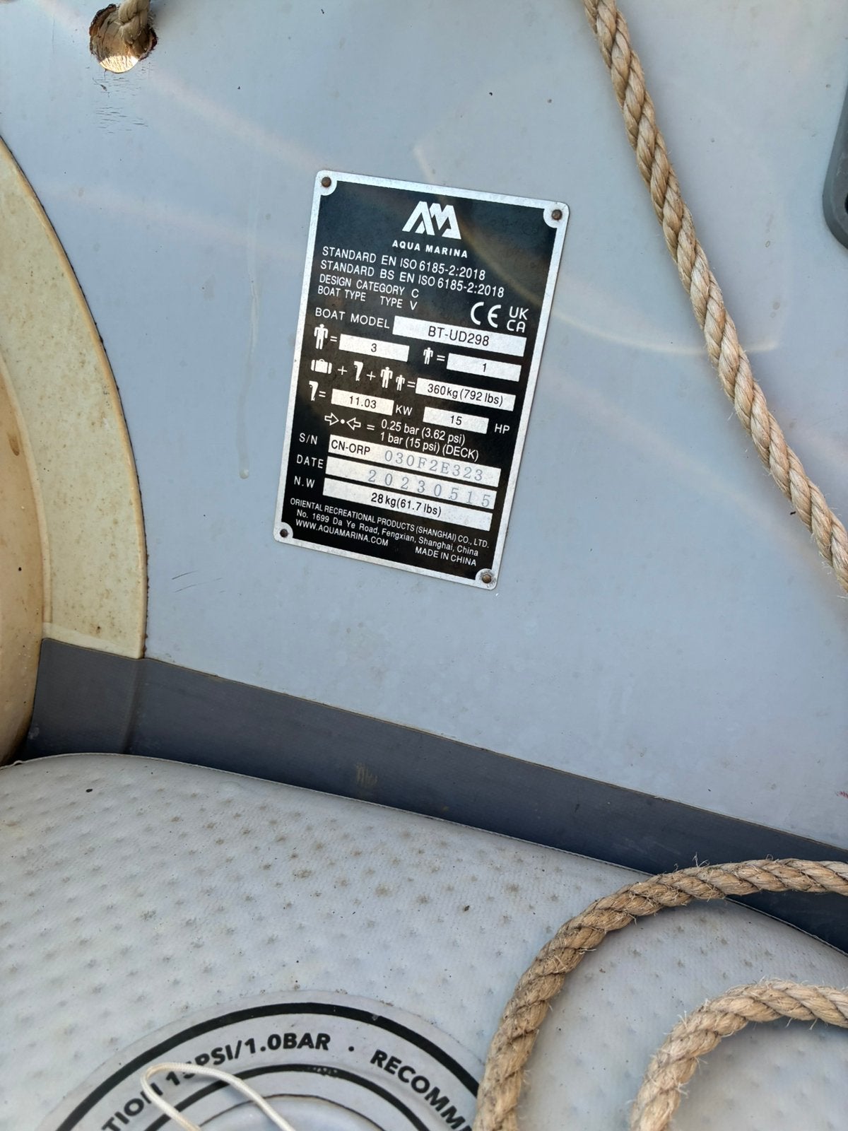 Aqua marina rubberboot 298, Ophalen, Gebruikt
