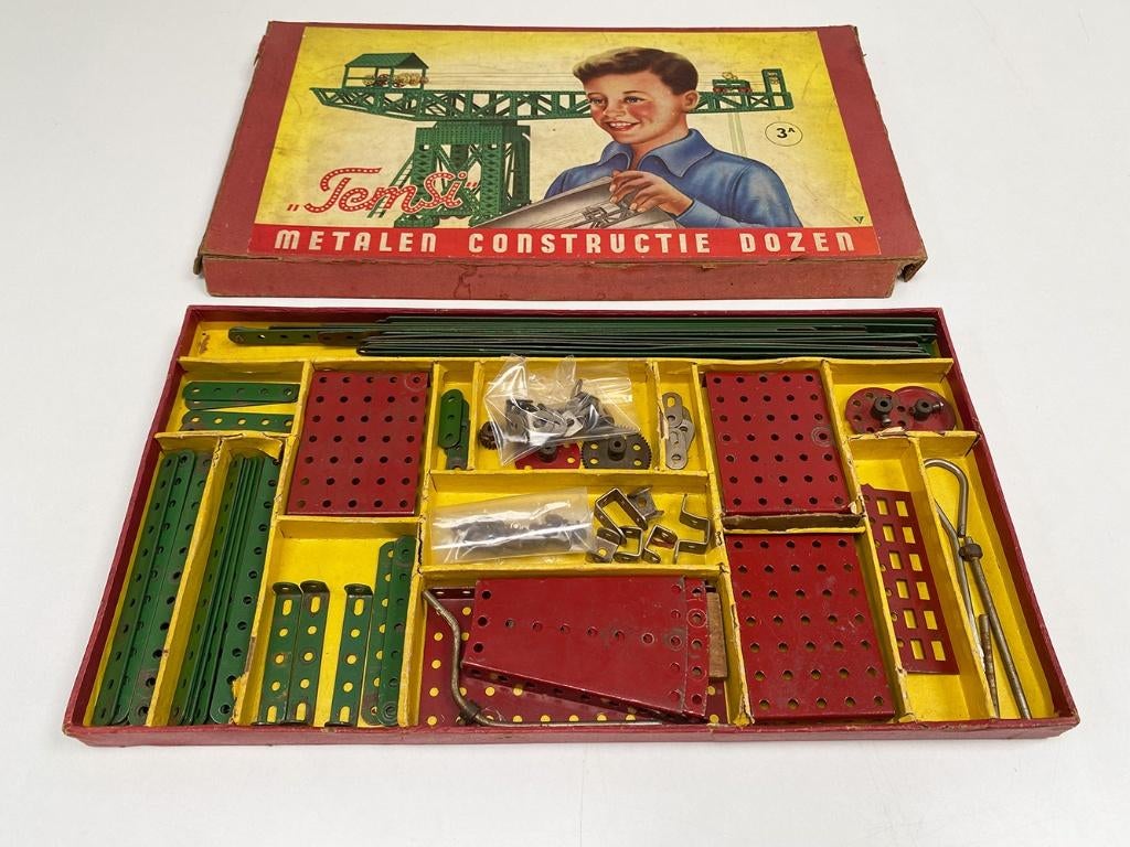 Vintage Temsi 3A Constructiedoos  - Incl. 2 Modellenboekjes, Verzenden, Huis en Inrichting