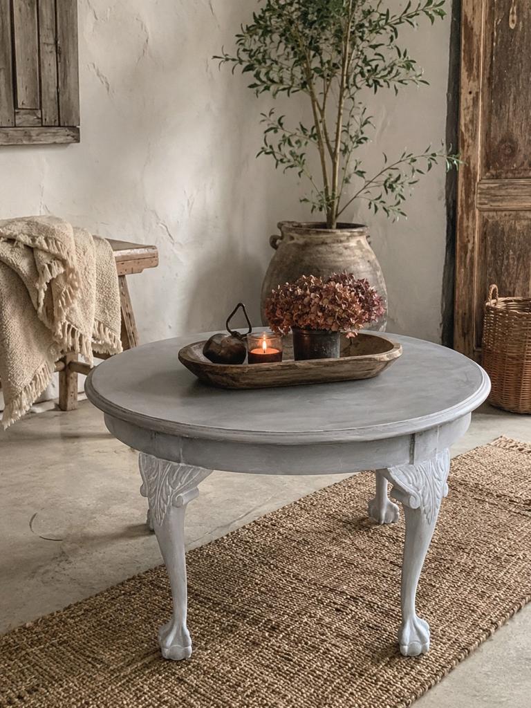 Stoere brocante Chippendale salontafel, Ophalen