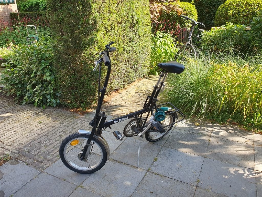 Di Blasi zwarte vouwfiets, Fietsen en Brommers, Fietsen | Vouwfietsen, Gebruikt, 16 tot 18 inch, Versnellingen, Totaal opvouwbaar
