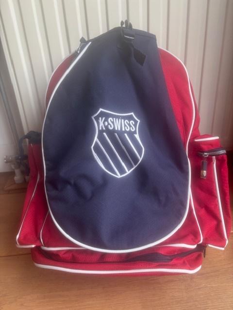 Tennis / Squashrugzak K Swiss Rood met blauw, L2, Gebruikt, K-Swiss, Ophalen of Verzenden
