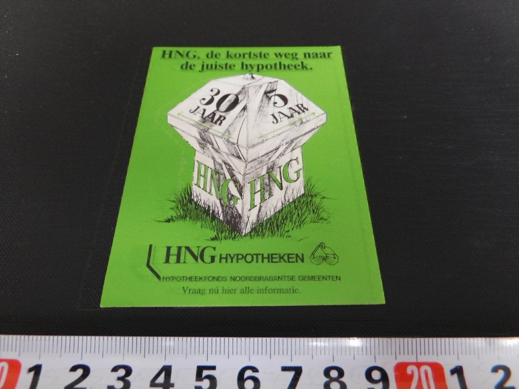 sticker HNG, de kortste weg naar de juiste hypotheek, Ophalen, Zo goed als nieuw