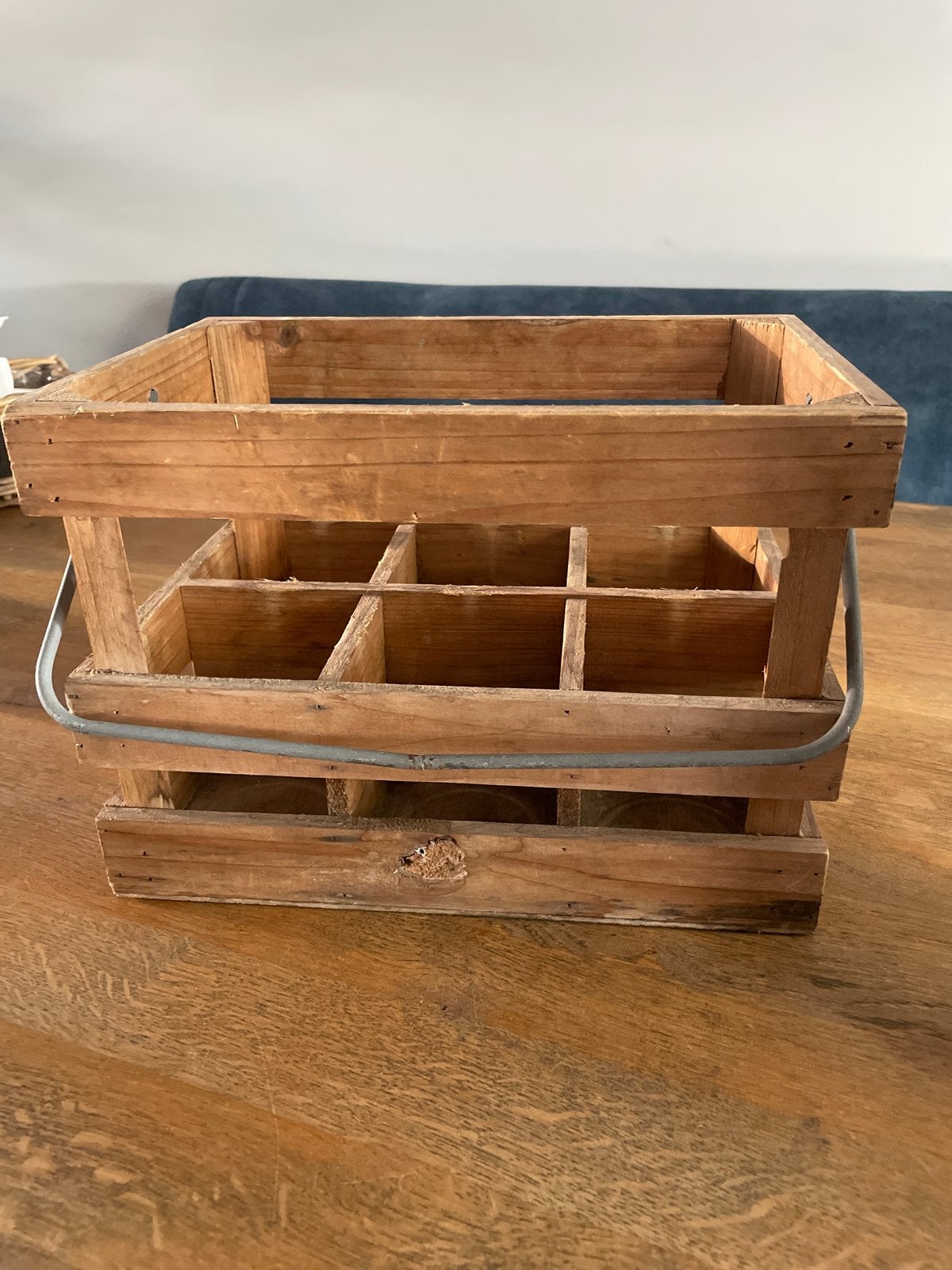 Vintage houten flessenrek / melkdrager, Ophalen of Verzenden