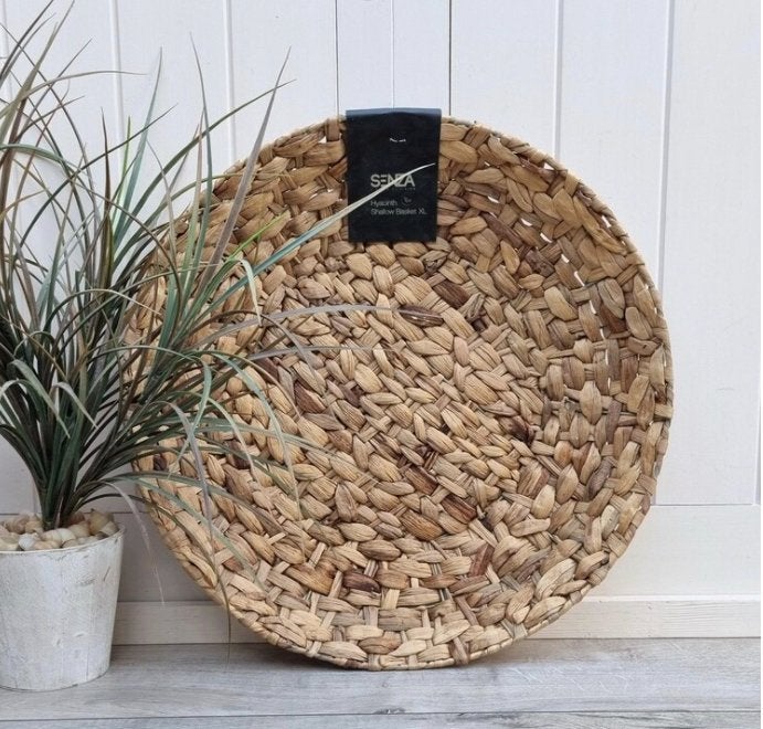NIEUW gevlochten senza hyacinth gevlochten mand schaal tray, Ophalen of Verzenden, Nieuw, Rond, Overige materialen