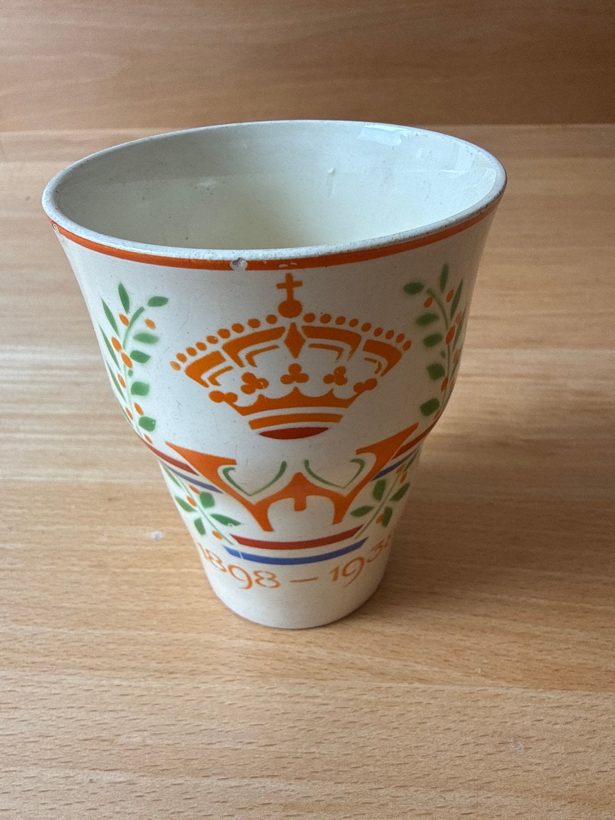 beker Jubileum Wilhelmina 1898-1938 - Maastricht, Ophalen of Verzenden, Gebruikt, Servies