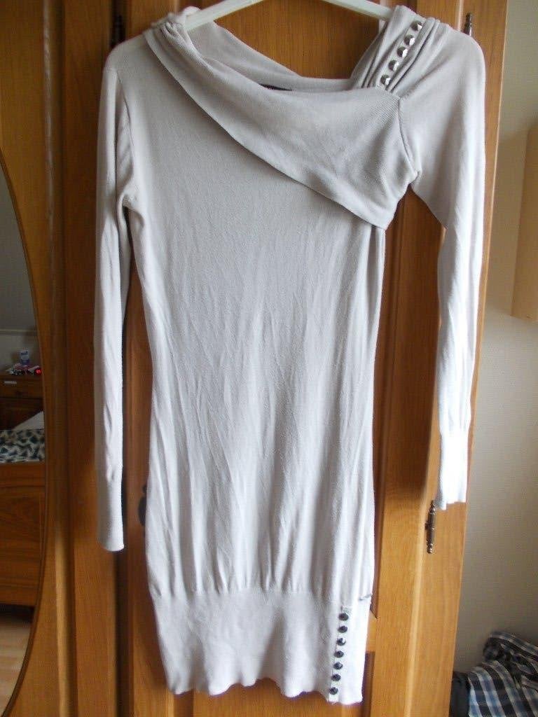 Leuke lange trui/jurk met a-synetrische hals, XS., Superstar, Ophalen, Zo goed als nieuw, Maat 34 (XS) of kleiner