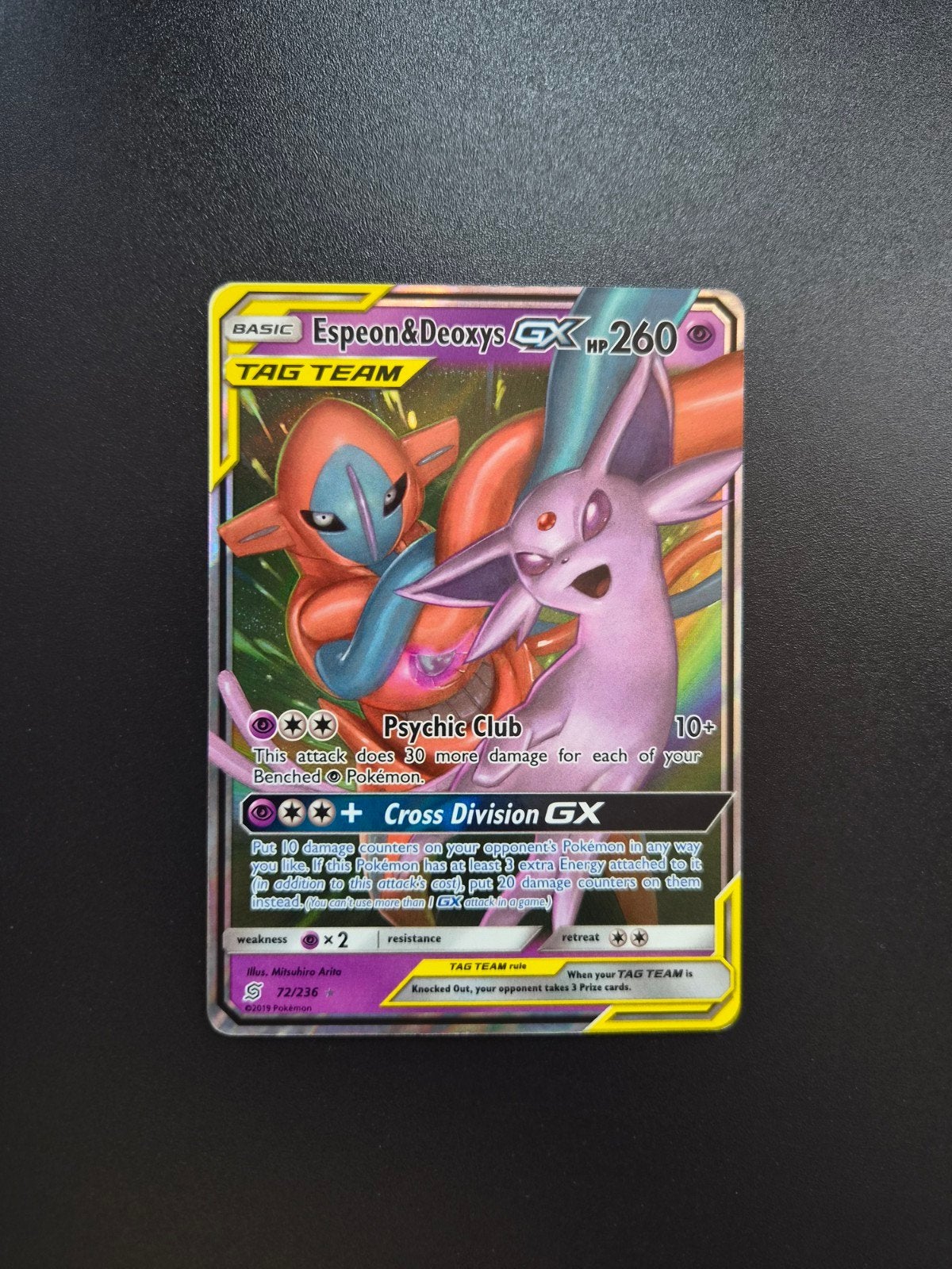Espeon & Deoxys 72 Pokemon Tag Team Unified Minds, Ophalen of Verzenden, Zo goed als nieuw, Booster, Foil