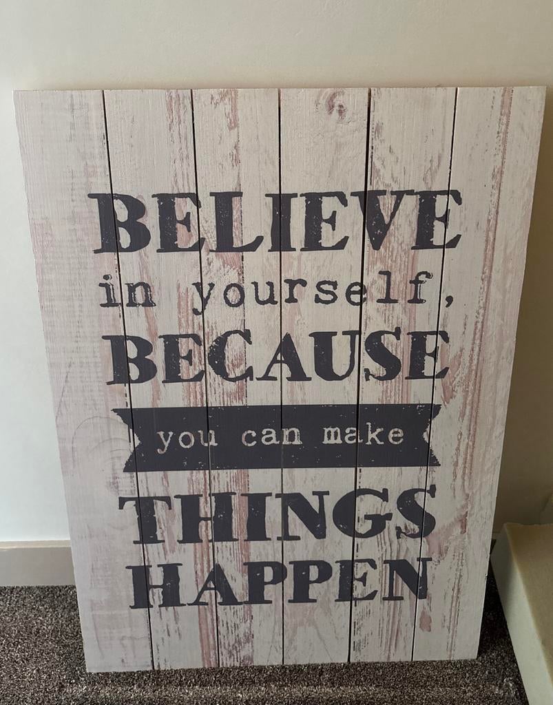 Wandbord met mooie tekst, Ophalen of Verzenden, Zo goed als nieuw