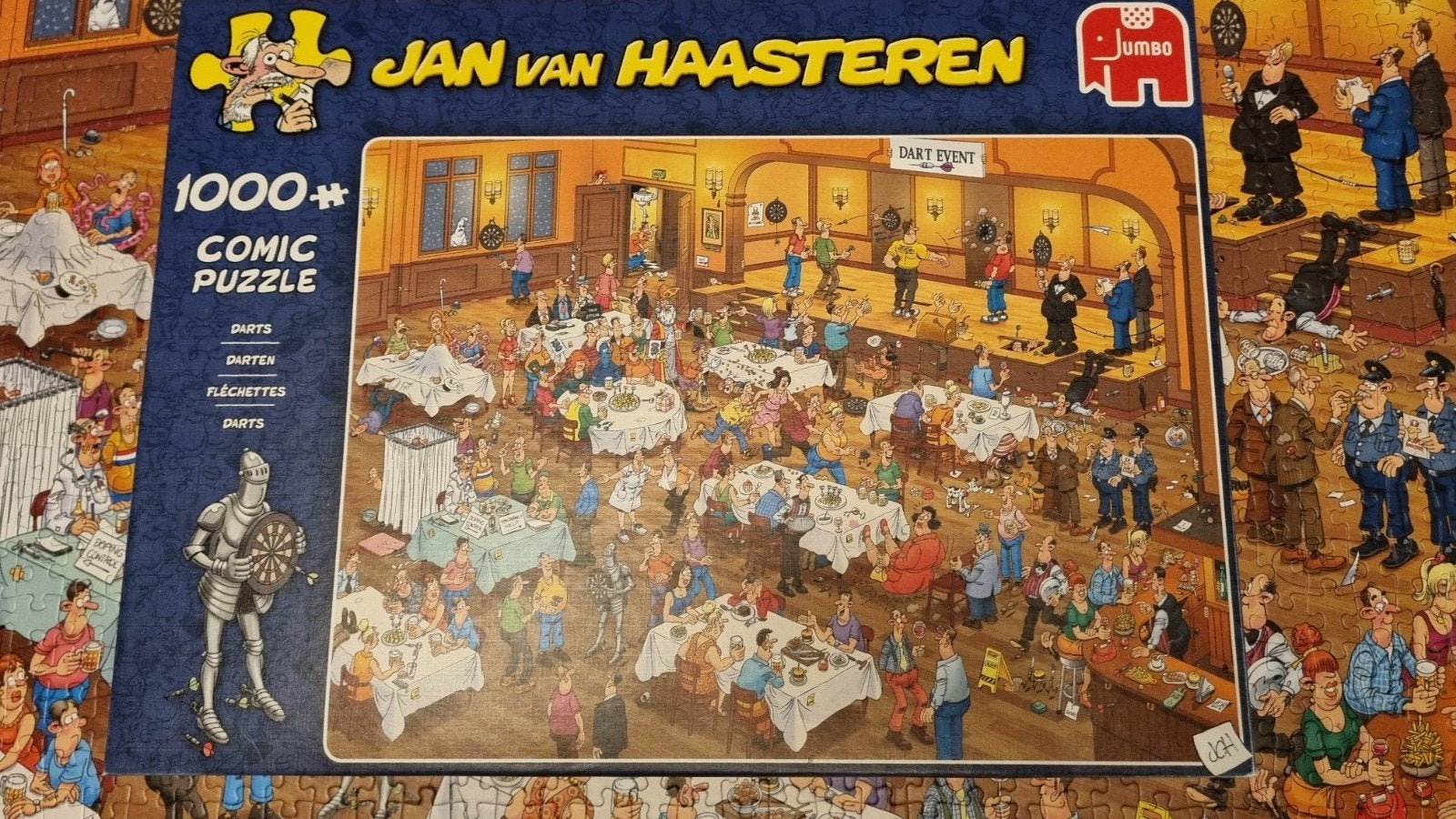 Jan van Haasteren puzzel 1000 stukjes Darten compleet, Ophalen, 500 t/m 1500 stukjes, Zo goed als nieuw, Legpuzzel
