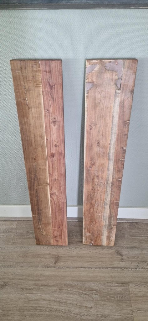 Twee acacia wandplanken, Ophalen, Nieuw