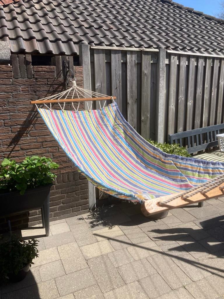 Gestreepte hangmat voor binnen en buiten, Tuin en Terras, Hangmatten, Ophalen, Gebruikt, Eenpersoons, Binnen