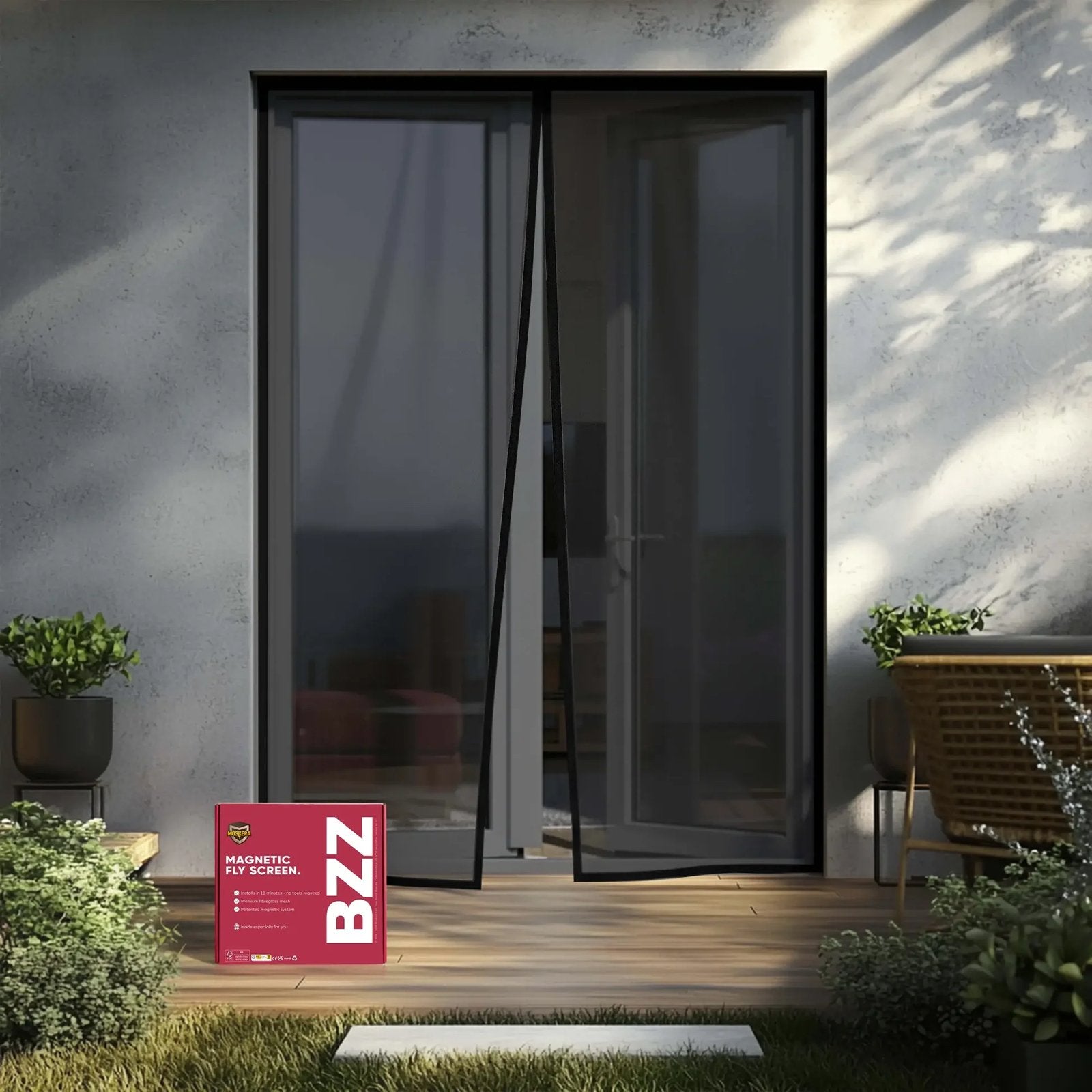 MOSKERA | Magnetic Fly Screen | 95cm * 233cm, Doe-het-zelf en Verbouw, Deuren en Horren, Kunststof, 80 tot 100 cm, 215 cm of meer