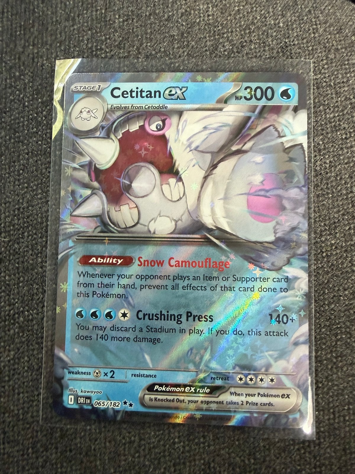 Cetitan ex Pokémon kaart 065/182 - Zo goed als nieuw, Ophalen of Verzenden, Zo goed als nieuw, Losse kaart, Foil