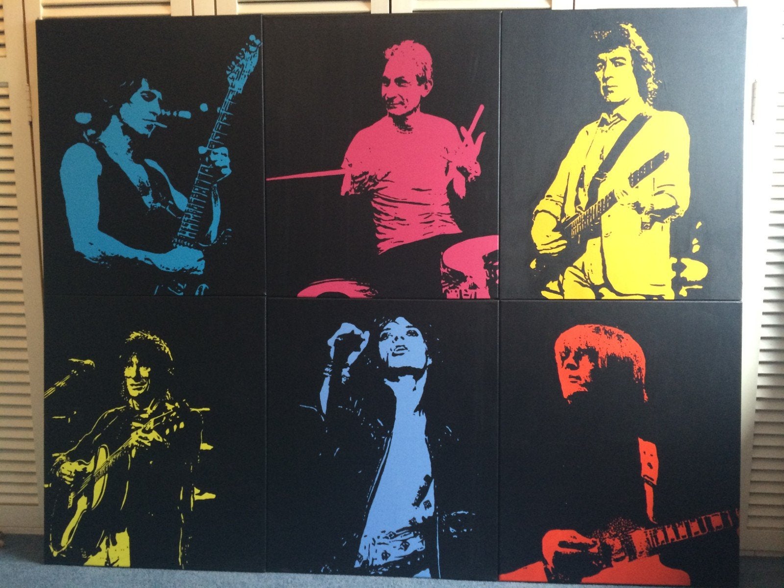 Rolling Stones Handgeschilderde Acryl Schilderijen., Ophalen of Verzenden, Poster, Artwork of Schilderij