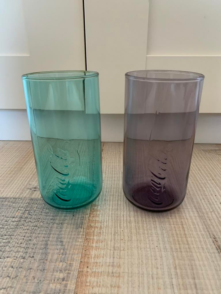 2x Coca Cola glazen, Verzamelen, Glas en Borrelglaasjes, Ophalen of Verzenden, Zo goed als nieuw, Frisdrankglas