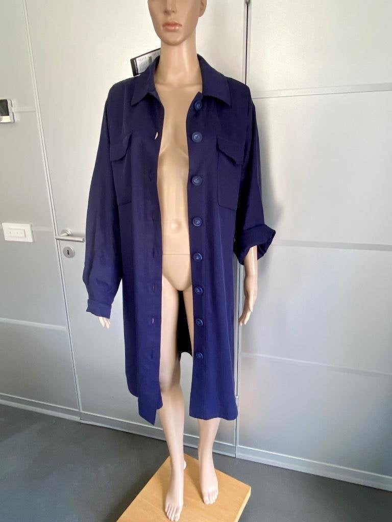 i296 Nieuw: Yesta maat 46+48=XL lang jasje vest blouse-jurk, Blauw, Maat 42/44 (L), Ophalen of Verzenden, Jasje