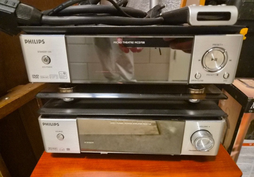 Philips Micro Theatre MCD708 DVD-speler, Philips, Ophalen of Verzenden, Minder dan 40 watt, Dvd-speler