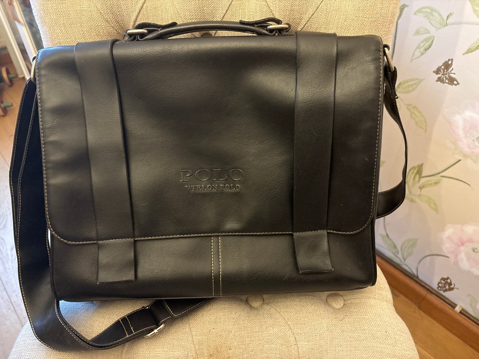 Nette zwarte POLO schoudertas / laptoptas, Ophalen of Verzenden, Gebruikt, Zwart, Overige merken