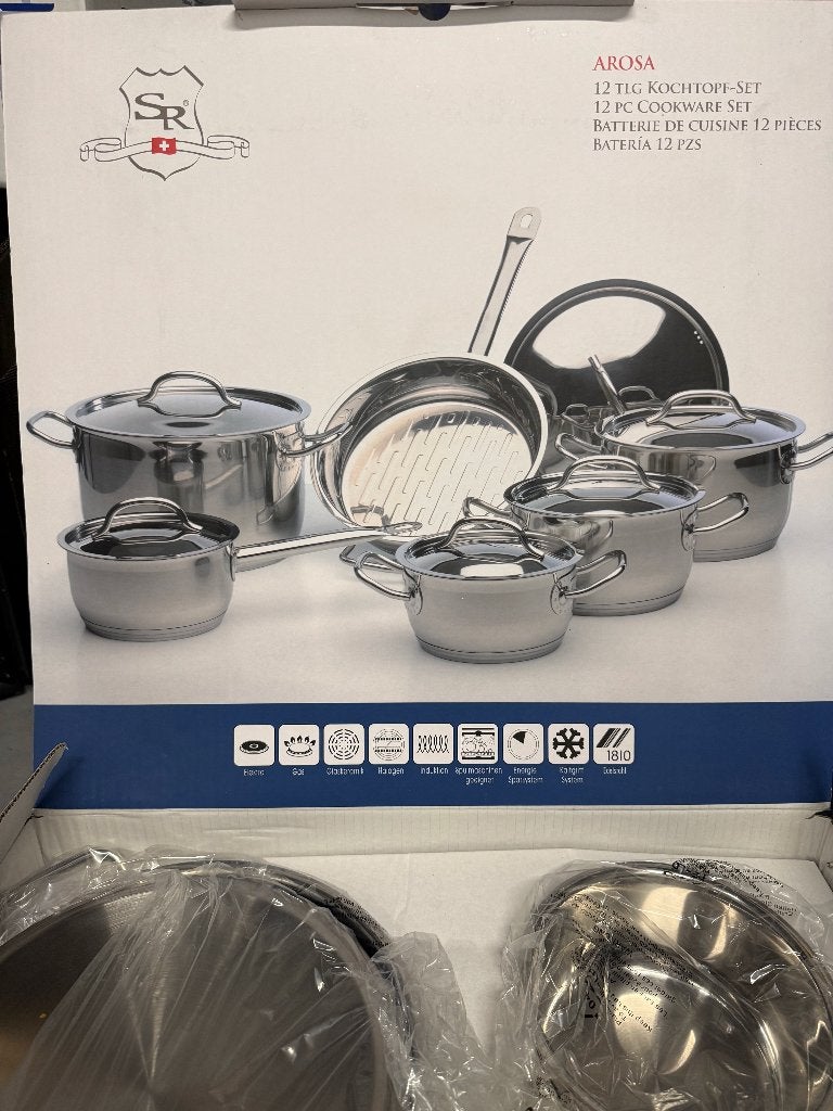 Nieuwe Siggler Royal Arosa 12-delige RVS pannenset –inductie, Ophalen, Nieuw, Pannenset, Rvs