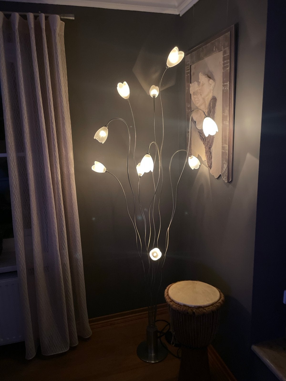 Harcoloor Tulpen lamp - Sfeervolle vloerlamp, Ophalen, Zo goed als nieuw, Metaal, 150 tot 200 cm