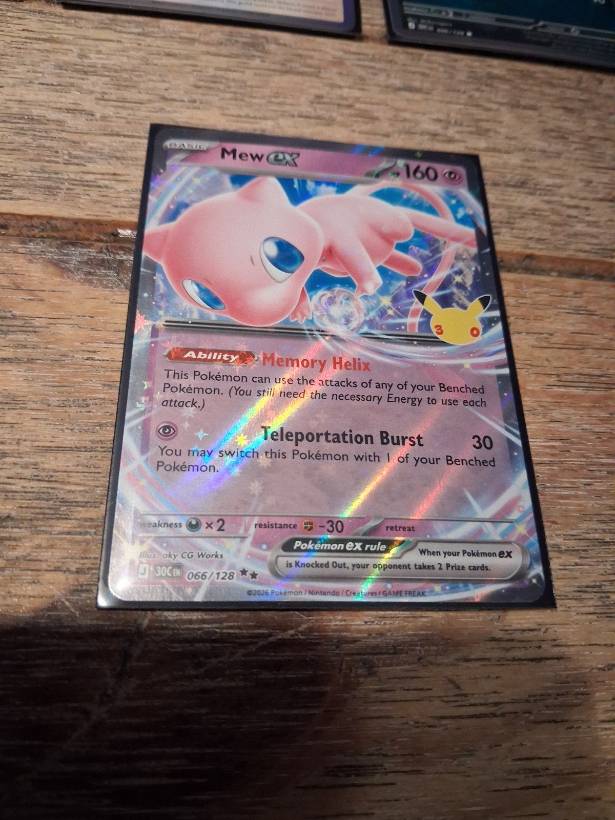 mew ex 30th anniversary pokemon kaart., Ophalen of Verzenden, Nieuw, Losse kaart, Foil