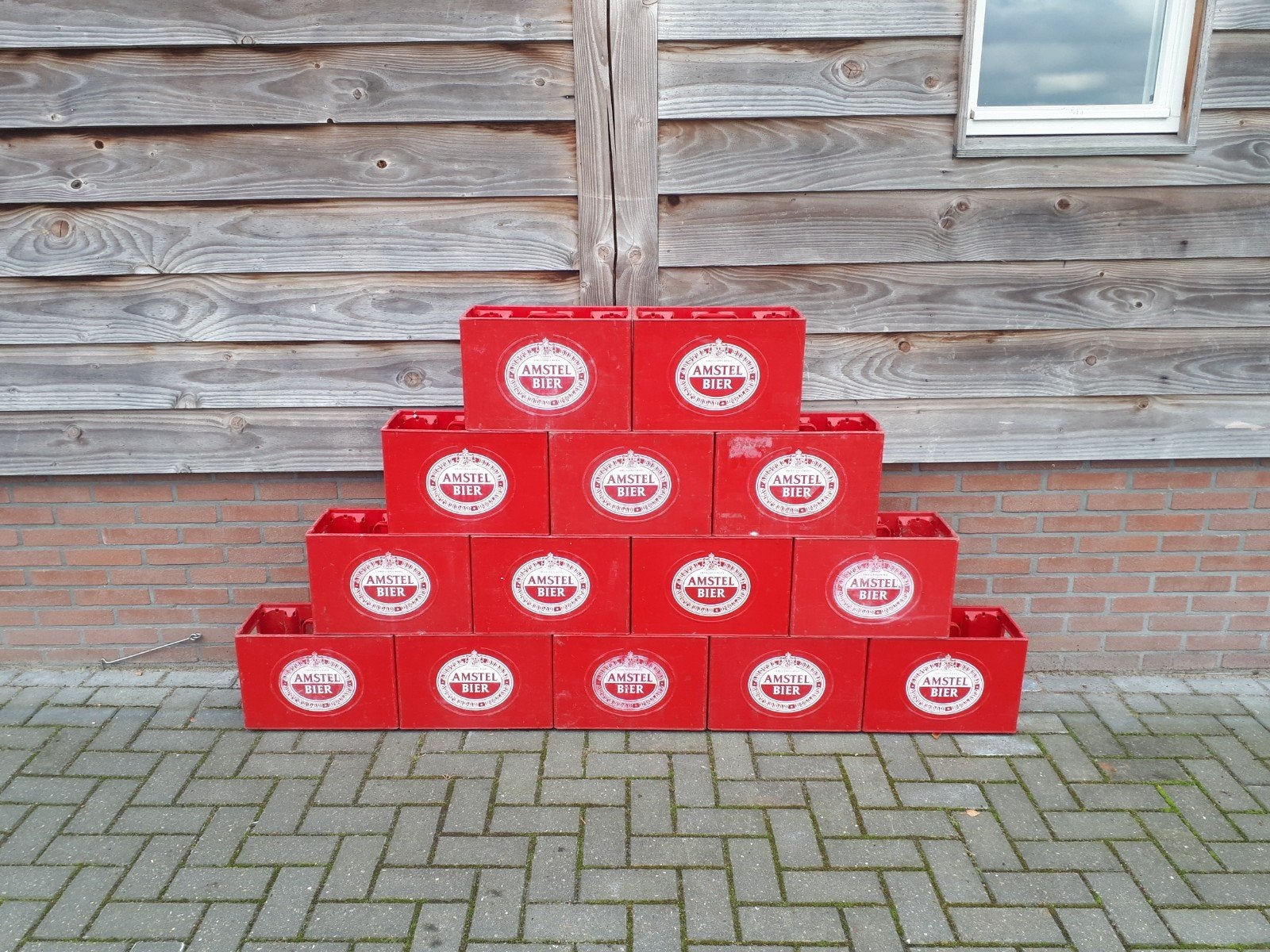 6 x vintage bierkratten halve liter kratten amstel Amsterdam, Ophalen, Gebruikt, Glas of Glazen, Overige merken