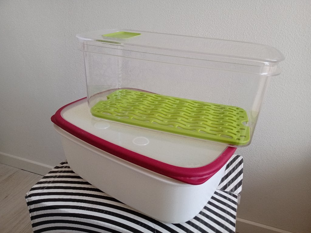 Plastic voorraadpotten, met deksel, diverse afmetingen, Voorraadpot, Ophalen, Zo goed als nieuw, Kunststof