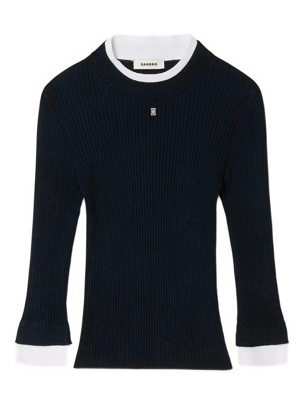 Sandro pullover donkerblauw met wit maat 38, Maat 38/40 (M), Blauw, Nieuw, Ophalen of Verzenden