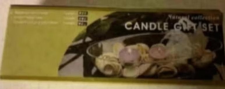 Candle gift set glazen schaal schelpen waxinelichtjes kaars, Ophalen of Verzenden, Nieuw, Kandelaar