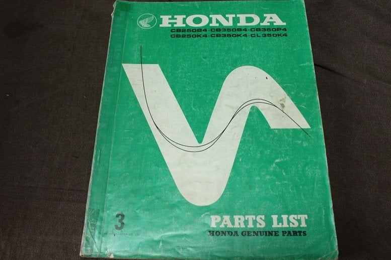 Hinda CB250 350 B4 P4 K4 CL350K4 1976 motorcycle parts list, Ophalen of Verzenden, Overige merken